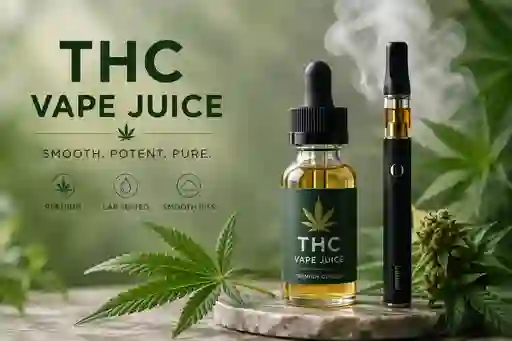 A clear glass dropper bottle containing vape liquid beside a modern vaporizing device at topofficialgenetics.